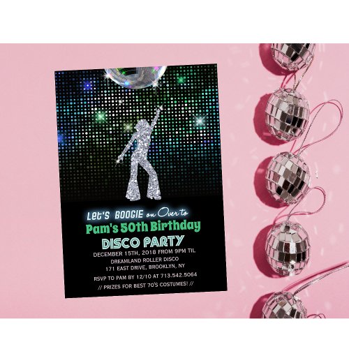 ANY AGE _ Retro Disco Birthday Party  Invitation