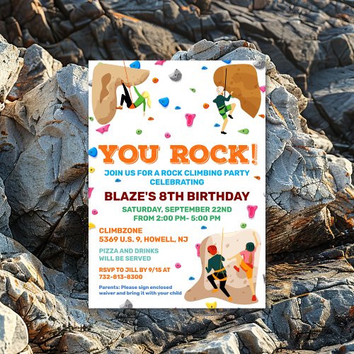 ANY AGE _ Rock Climbing Birthday Invitation