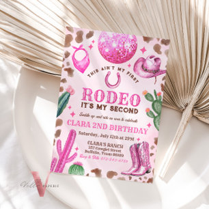 ANY AGE RODEO Cowgirl Pink Birthday Invitation
