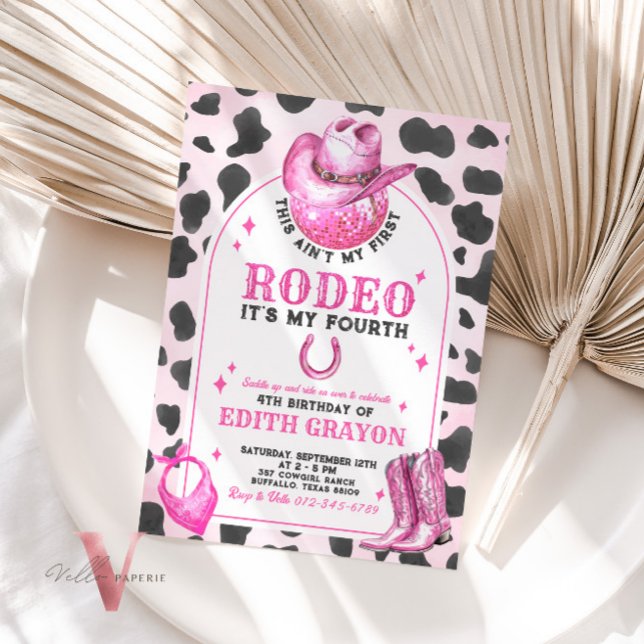 ANY AGE RODEO Cowgirl Pink Birthday Invitation (Creator Uploaded)