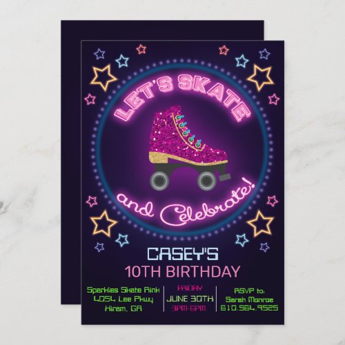 ANY AGE _ Roller Skate Birthday Invitation