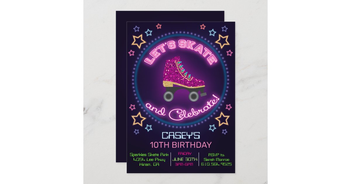 ANY AGE - Roller Skate Birthday Invitation | Zazzle