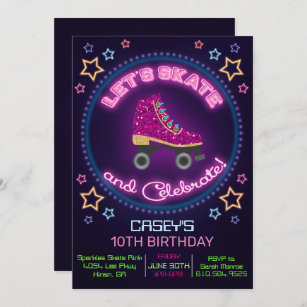 ANY AGE - Roller Skate Birthday Invitation