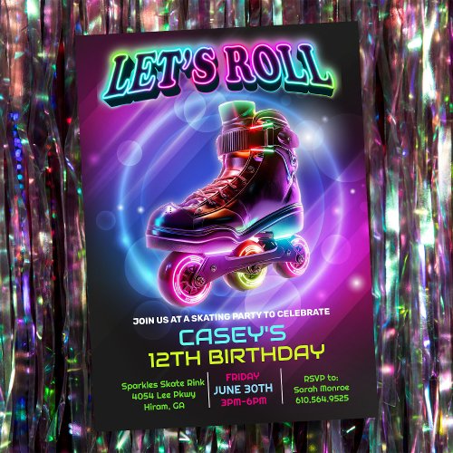 ANY AGE _ Roller Skate Birthday Invitation