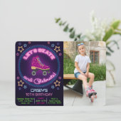 ANY AGE - Roller Skate Birthday Photo Invitation (Standing Front)