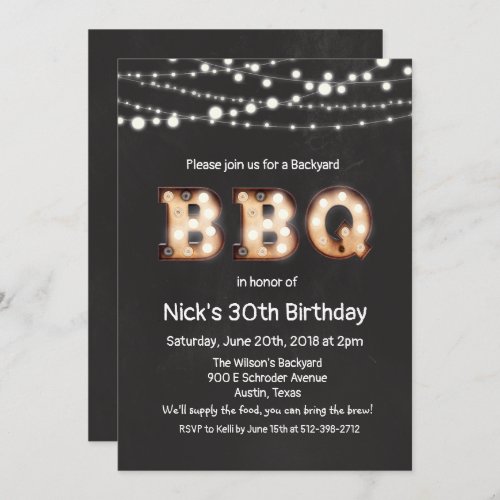 ANY AGE _ Rustic BBQ Birthday Invitation
