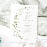 Any Age Sage Wildflower Rustic Boho 80th Birthday  Invitation<br><div class="desc">Elegant delicate watercolor wildflowers, set alongside your event details. Pastel palettes of soft yellow, off white, sage green, dusty rose, blush pink, burgundy, and botanical greenery, simple and romantic. Great adult birthday invitations for 30th, 40th, 50th, 60th, 70th, 80th, 90th or any other age birthday party, and any special days....</div>