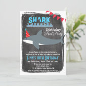 ANY AGE - Shark Pool Party Birthday Invitation (Standing Front)