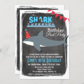 ANY AGE - Shark Pool Party Birthday Invitation (Front/Back)