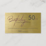 ANY AGE SIMPLE ELEGANT FAUX GOLD BIRTHDAY PLACE BUSINESS CARD