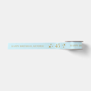 ANY AGE Soft Blue Custom Birthday Gift Satin Ribbon