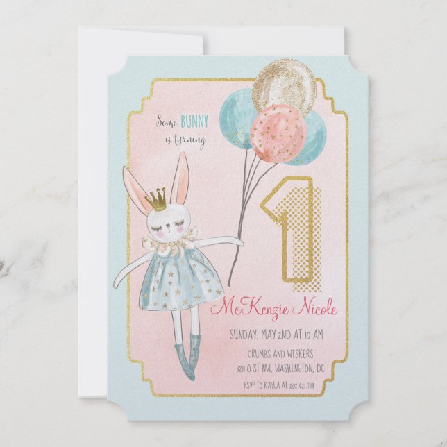 ANY AGE - Some Bunny Birthday Invitation (Front)