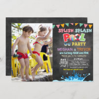 ANY AGE - Splish Splash Dual Pool Party Invitation