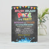 ANY AGE - Splish Splash Dual Pool Party Invitation (Standing Front)