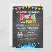 ANY AGE - Splish Splash Dual Pool Party Invitation (Front)