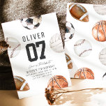 ANY AGE Sports Theme Birthday Basketball Football Invitation<br><div class="desc">Editable ANY AGE Sports Theme Birthday Invitation Let's Have a Ball Invite Basketball Football Soccer Baseball Boy Birthday Game Time Party Sports Theme Boys Birthday, Digital Sports Birthday Invitation, Sports Birthday Invitation, Ball Birthday Invitation, Game Day Invitation, Sports Birthday Sleepover, Sports Ball Birthday Party, Sports Themed Graduation Invitation, Birthday Invitation...</div>