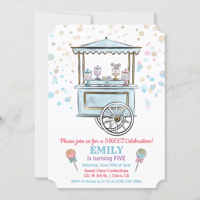 ANY AGE - Sweet Candy Shop Birthday Invitation (Front)