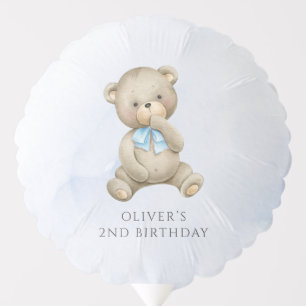 Any age teddy bear boy birthday  balloon
