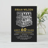 Any Age The Man The Myth The Legend Birthday Invitation (Standing Front)