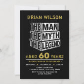 Any Age The Man The Myth The Legend Birthday Invitation (Front)