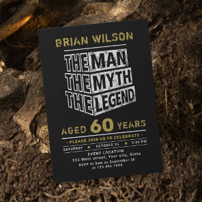 Any Age The Man The Myth The Legend Birthday Invitation