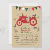 ANY AGE - Tractor Farm Animals Birthday Invitation (Front)