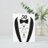 Any  Age Tuxedo Mens 50th Birthday Party Invite (Standing Front)