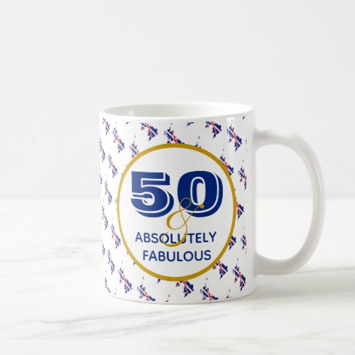 ANY AGE Union Jack 50 and Fabulous Coffee Mug