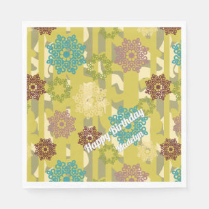 Any Age Urban Floral Birthday Napkins