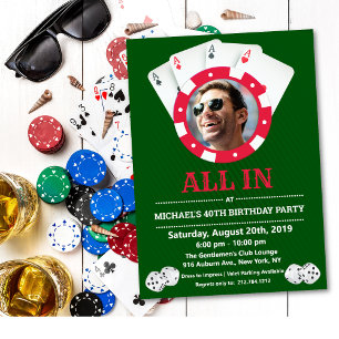 ANY AGE - Vegas Casino Photo Birthday Invitation