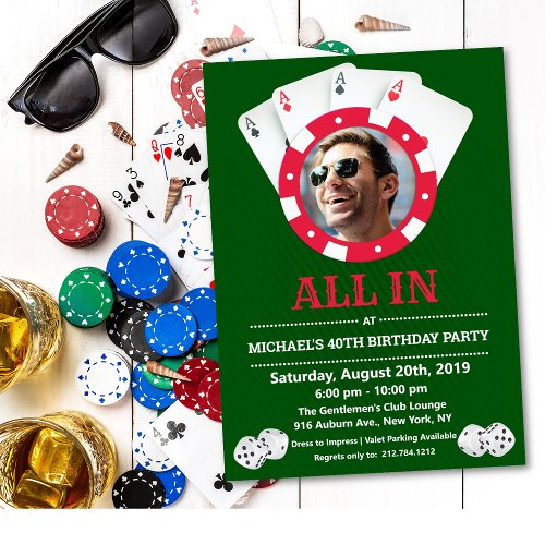 ANY AGE _ Vegas Casino Photo Birthday Invitation