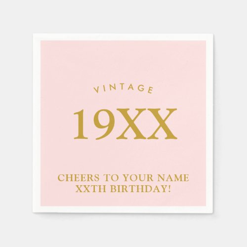 ANY AGE Vintage Birthday Milestone Napkins