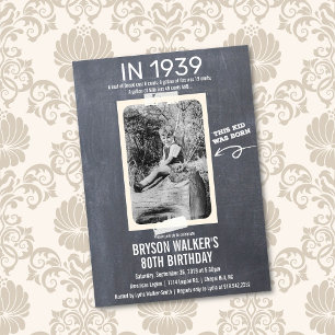 ANY AGE - Vintage Photo Birthday Invitation