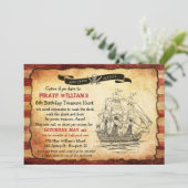 ANY AGE - Vintage Pirate Birthday Party Invitation (Standing Front)