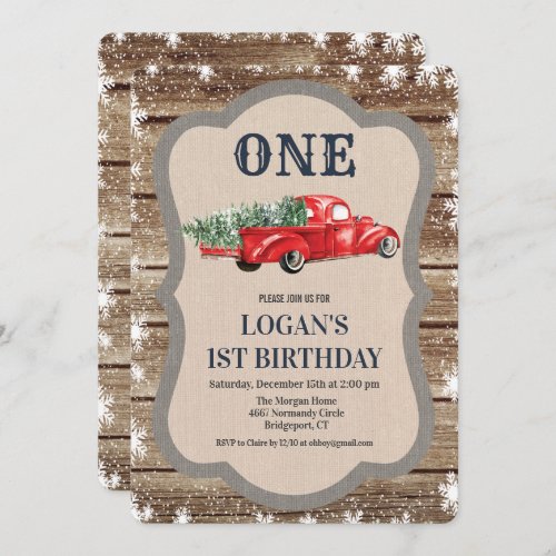 ANY AGE _ Vintage Truck Boy Birthday Invitation