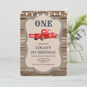ANY AGE - Vintage Truck Boy Birthday Invitation (Standing Front)
