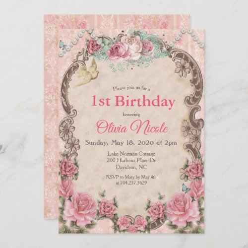 ANY AGE _ Vintage Victorian Birthday Invitation