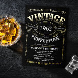 Any Age Vintage Whiskey Themed Birthday Foil Invitation<br><div class="desc">Inspired by classic whiskey label,   this black and gold fun vintage aged to perfection adult birthday invitation is great for 30th,  40th,  50th,  60th,  70th,  80th,  90th or any other age birthday party,  surprise party,  or any other occasion! Custom it with  your own text and party information.</div>