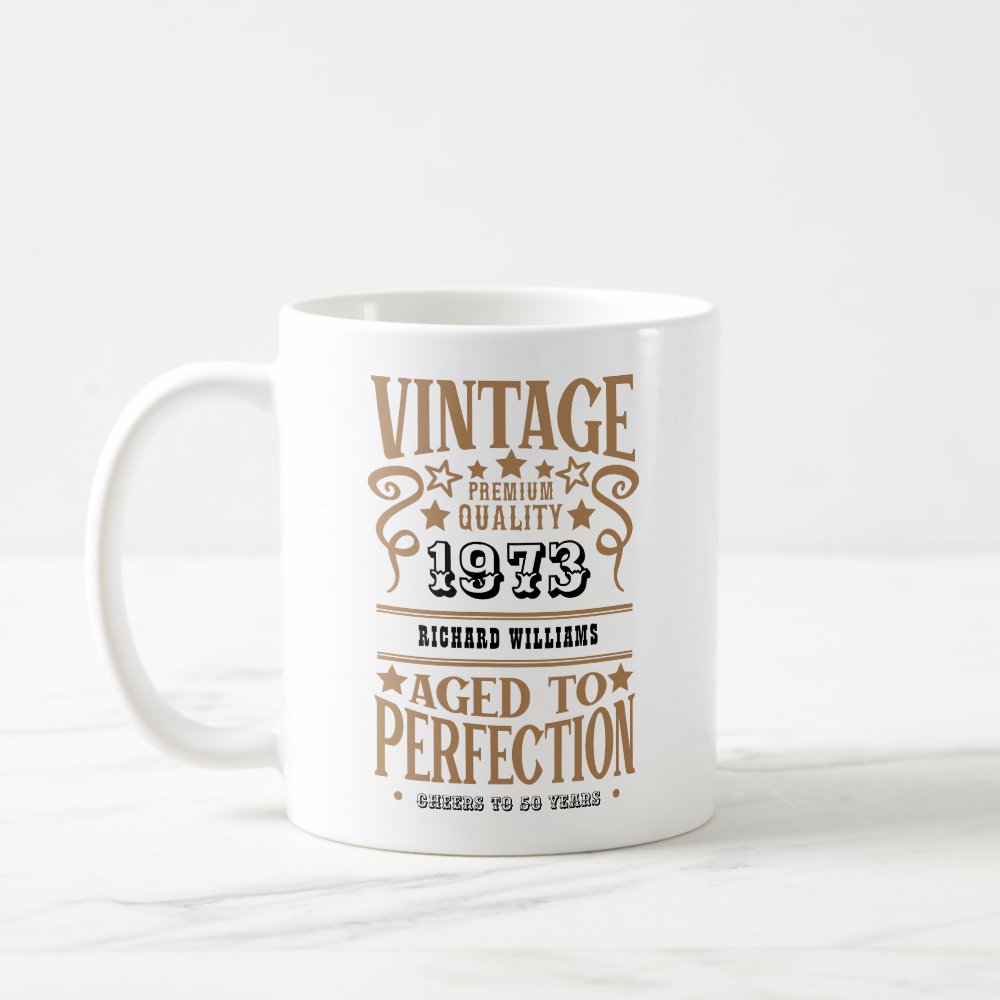 Discover Any Age Vintage Whiskey Themed Custom Birthday Gift Mug
