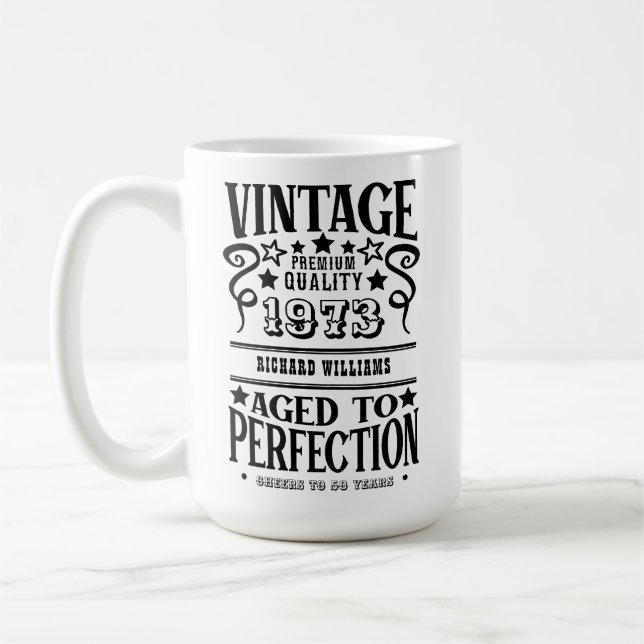 Any Age Vintage Whiskey Themed Birthday Gift  Mug (Left)