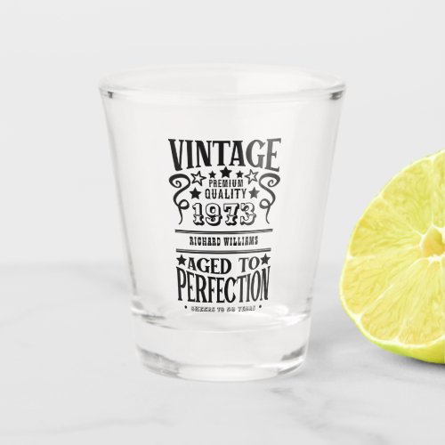 Any Age Vintage Whiskey Themed Birthday Gift Shot Glass