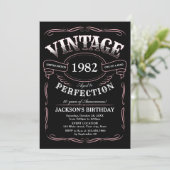 Any Age Vintage Whiskey Themed Birthday Invitation (Standing Front)