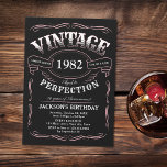 Any Age Vintage Whiskey Themed Birthday Invitation<br><div class="desc">Inspired by classic whiskey label,   this black,  pink and white fun vintage aged to perfection adult birthday invitation is great for 30th,  40th,  50th,  60th,  70th,  80th,  90th or any other age birthday party,  surprise party,  or any other occasion! Custom it with  your own text and party information.</div>