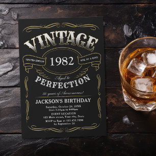 Any Age Vintage Whiskey Themed Birthday Invitation
