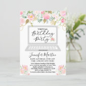 ANY AGE - Virtual Birthday Party Floral Invitation (Standing Front)