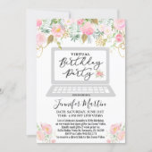 ANY AGE - Virtual Birthday Party Floral Invitation (Front)