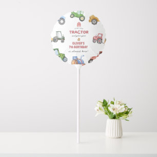 Any age Watercolor tractor birthday Balloon