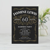 Any Age Whiskey themed surprise 60th birthday Invitation (Standing Front)