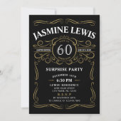 Any Age Whiskey themed surprise 60th birthday Invitation (Front)