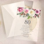 Any Age White Rose Floral 80th Birthday Invite Acrylic Invitations<br><div class="desc">Any Age White Rose Floral 80th Birthday Invite Acrylic Invitations Invite

beautiful elegant floral watercolor design

Fully Customizable / personalized</div>